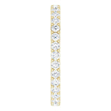 14K Gold Round Natural Diamond Shared-Prong Eternity Band – 2 mm Stones (3/4–1 CTW) - Yellow Gold - view 4