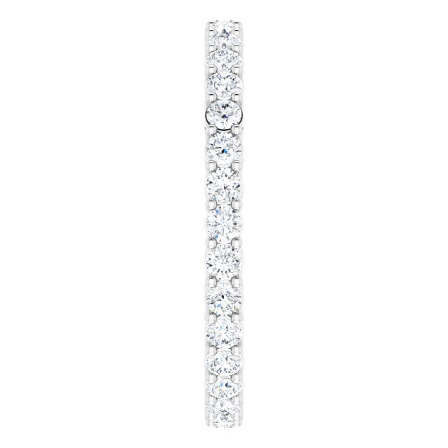 Platinum Round Natural Diamond Shared-Prong Eternity Band – 2 mm Stones (3/4–1 CTW) - view 4