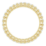 14K Gold Round Natural Diamond Shared-Prong Eternity Band – 2 mm Stones (3/4–1 CTW) - Yellow Gold - view 2