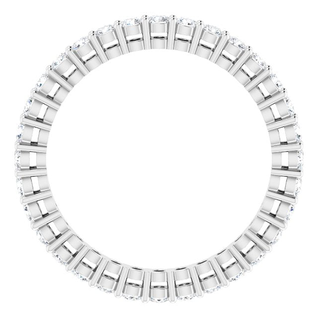 Platinum Round Natural Diamond Shared-Prong Eternity Band – 2 mm Stones (3/4–1 CTW) - view 2