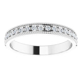 Platinum Round Natural Diamond Milgrain Edge Anniversary Band – 1/5–3/8 CTW - view 3