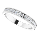 Platinum Round Natural Diamond Milgrain Edge Anniversary Band – 1/5–3/8 CTW - view 5