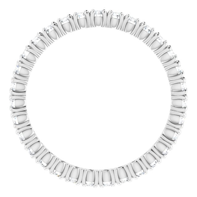 Platinum Round Lab-Grown Diamond Shared Split-Prong Eternity Band – 1.7 mm Stones - view 2