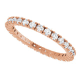 14K Gold Round Lab-Grown Diamond Shared Split-Prong Eternity Band – 2 mm Stones - Rose Gold - view 6