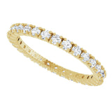14K Gold Round Lab-Grown Diamond Shared Split-Prong Eternity Band – 2 mm Stones - Yellow Gold - view 5