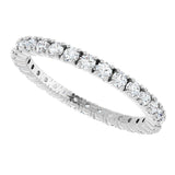 14K Gold Round Lab-Grown Diamond Shared Split-Prong Eternity Band – 2 mm Stones - White Gold - view 5