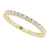 14K Gold Round Lab-Grown Diamond Shared Split-Prong Eternity Band – 1.7 mm Stones - Yellow Gold - view 5