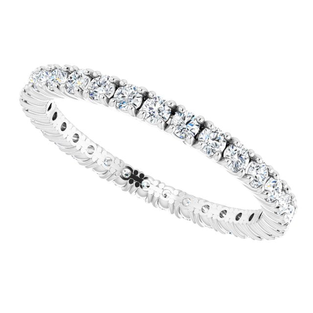 Platinum Round Lab-Grown Diamond Shared Split-Prong Eternity Band – 1.7 mm Stones - view 6