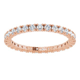 14K Gold Round Lab-Grown Diamond Shared Split-Prong Eternity Band – 1.7 mm Stones - Rose Gold - view 3