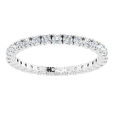 Platinum Round Natural Diamond Shared Split-Prong Eternity Band – 1.7 mm Stones - view 3