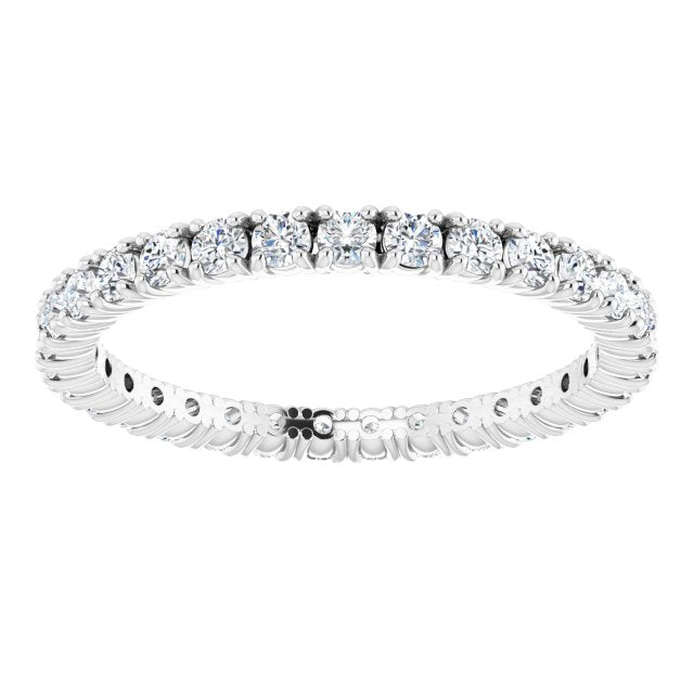 Platinum Round Natural Diamond Shared Split-Prong Eternity Band – 1.7 mm Stones - view 3