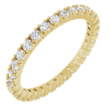 14K Gold Round Lab-Grown Diamond Shared Split-Prong Eternity Band – 2 mm Stones - Yellow Gold
