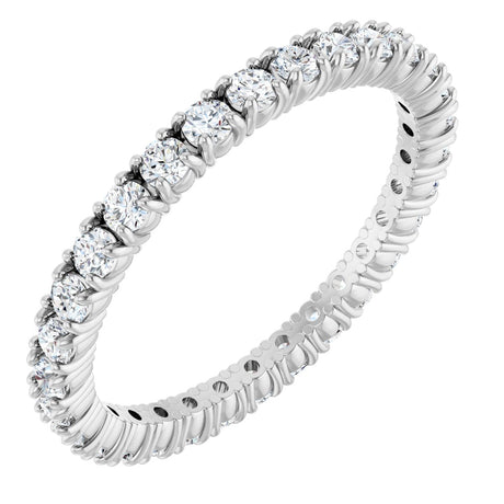 Platinum Round Lab-Grown Diamond Shared Split-Prong Eternity Band – 2 mm Stones