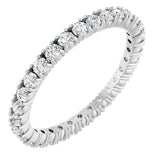 14K Gold Round Lab-Grown Diamond Shared Split-Prong Eternity Band – 2 mm Stones - White Gold