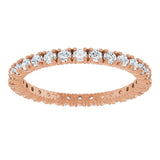 14K Gold Round Lab-Grown Diamond Shared Split-Prong Eternity Band – 2 mm Stones - Rose Gold - view 3