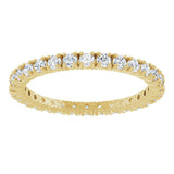 14K Gold Round Lab-Grown Diamond Shared Split-Prong Eternity Band – 2 mm Stones - Yellow Gold - view 3