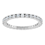 14K Gold Round Lab-Grown Diamond Shared Split-Prong Eternity Band – 2 mm Stones - White Gold - view 3
