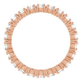 14K Gold Round Lab-Grown Diamond Shared Split-Prong Eternity Band – 2.5 mm Stones - Rose Gold - view 2