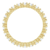 14K Gold Round Lab-Grown Diamond Shared Split-Prong Eternity Band – 2.5 mm Stones - Yellow Gold - view 2