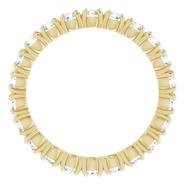 14K Gold Round Lab-Grown Diamond Shared Split-Prong Eternity Band – 2.5 mm Stones - Yellow Gold - view 2