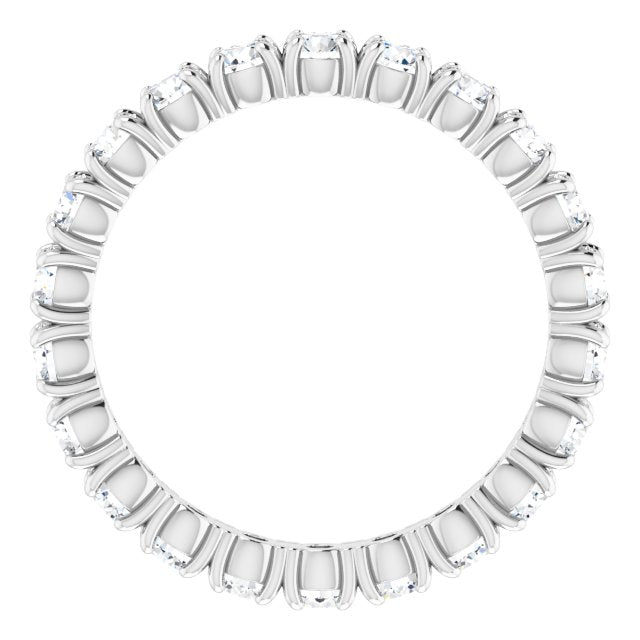 Platinum Round Lab-Grown Diamond Shared Split-Prong Eternity Band – 2.5 mm Stones - view 2