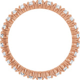 14K Gold Round Lab-Grown Diamond Shared Split-Prong Eternity Band – 2 mm Stones - Rose Gold - view 2