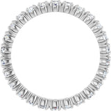 18K Gold Round Natural Diamond Shared Split-Prong Eternity Band – 2 mm Stones - White Gold - view 2