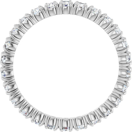 Platinum Round Natural Diamond Shared Split-Prong Eternity Band – 2 mm Stones - view 2