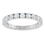 Platinum Round Natural Diamond Shared Split-Prong Eternity Band – 2.5 mm Stones - view 3