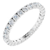 Platinum Round Lab-Grown Diamond Shared Split-Prong Eternity Band – 2 mm Stones