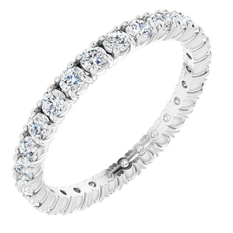 Platinum Round Lab-Grown Diamond Shared Split-Prong Eternity Band – 2 mm Stones