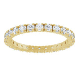 18K Gold Round Natural Diamond Shared Split-Prong Eternity Band – 2 mm Stones - Yellow Gold - view 3