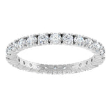 18K Gold Round Natural Diamond Shared Split-Prong Eternity Band – 2 mm Stones - White Gold - view 3