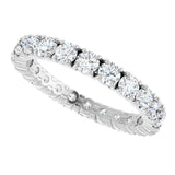 Platinum Round Natural Diamond Shared Split-Prong Eternity Band – 2.5 mm Stones - view 6
