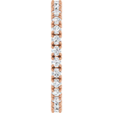 14K Gold Round Lab-Grown Diamond Shared Split-Prong Eternity Band – 2 mm Stones - Rose Gold - view 5