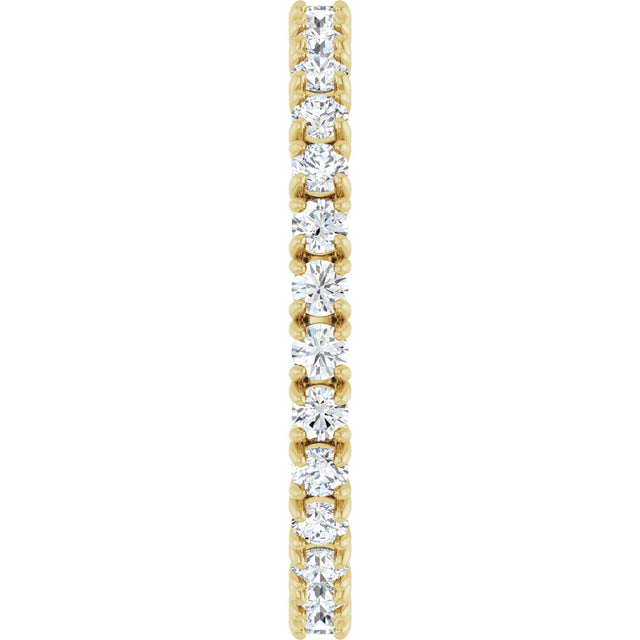 14K Gold Round Lab-Grown Diamond Shared Split-Prong Eternity Band – 2 mm Stones - Yellow Gold - view 4