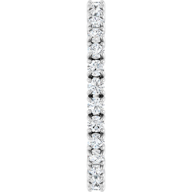 14K Gold Round Lab-Grown Diamond Shared Split-Prong Eternity Band – 2 mm Stones - White Gold - view 4