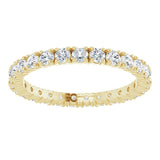 14K Gold Round Lab-Grown Diamond Shared Split-Prong Eternity Band – 2 mm Stones - Yellow Gold - view 3