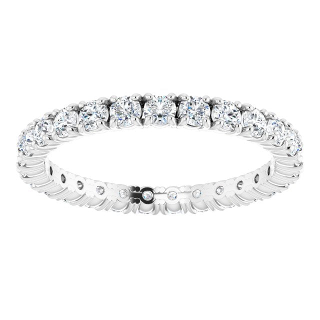 Platinum Round Lab-Grown Diamond Shared Split-Prong Eternity Band – 2 mm Stones - view 3
