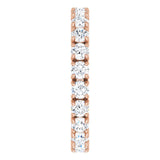 14K Gold Round Lab-Grown Diamond Shared Split-Prong Eternity Band – 2.5 mm Stones - Rose Gold - view 4