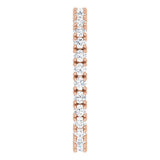 14K Gold Round Lab-Grown Diamond Shared Split-Prong Eternity Band – 1.7 mm Stones - Rose Gold - view 5