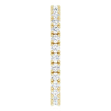 14K Gold Round Natural Diamond Shared Split-Prong Eternity Band – 1.7 mm Stones - Yellow Gold - view 4