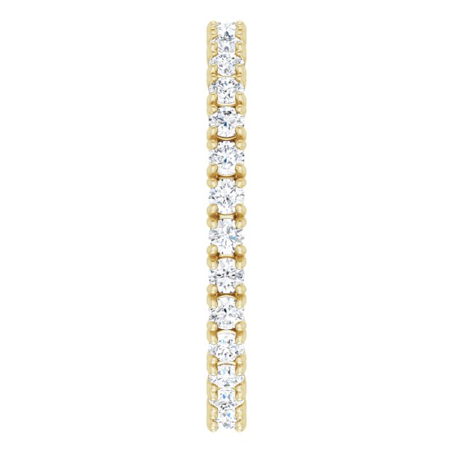 14K Gold Round Lab-Grown Diamond Shared Split-Prong Eternity Band – 1.7 mm Stones - Yellow Gold - view 4
