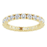 14K Gold Round Lab-Grown Diamond Shared Split-Prong Eternity Band – 2.5 mm Stones - Yellow Gold - view 3