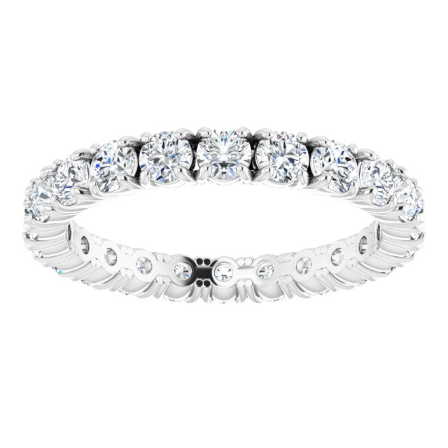 Platinum Round Lab-Grown Diamond Shared Split-Prong Eternity Band – 2.5 mm Stones - view 3