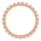 14K Gold Round Lab-Grown Diamond Shared Split-Prong Eternity Band – 2 mm Stones - Rose Gold - view 2