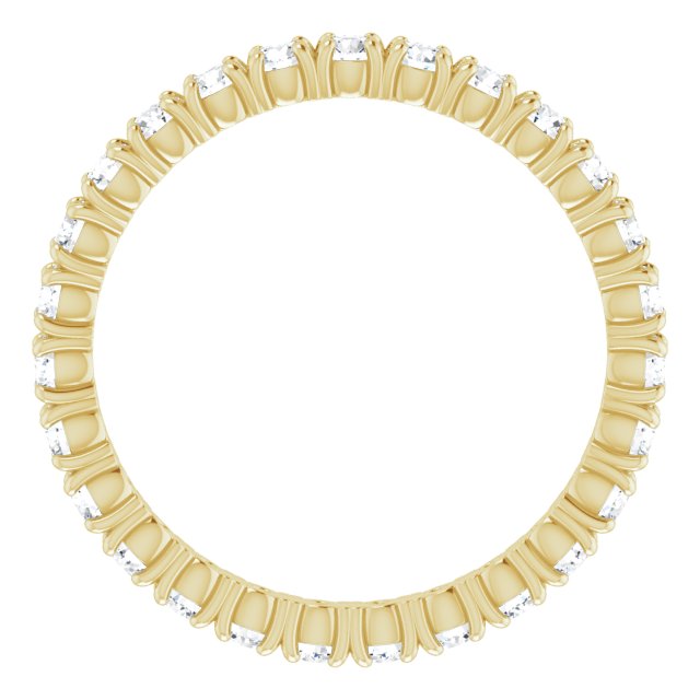 14K Gold Round Lab-Grown Diamond Shared Split-Prong Eternity Band – 2 mm Stones - Yellow Gold - view 2