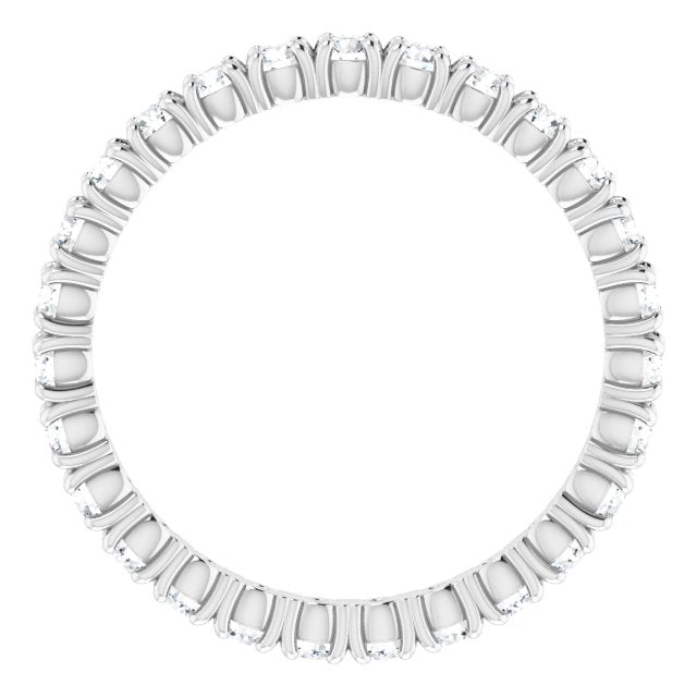 Platinum Round Lab-Grown Diamond Shared Split-Prong Eternity Band – 2 mm Stones - view 2