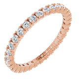 14K Gold Round Lab-Grown Diamond Shared Split-Prong Eternity Band – 1.7 mm Stones - Rose Gold