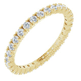 14K Gold Round Lab-Grown Diamond Shared Split-Prong Eternity Band – 1.7 mm Stones - Yellow Gold